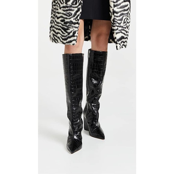 SCHUTZ Shoes - Schutz Asya Up Boots in Black Leather Size 6